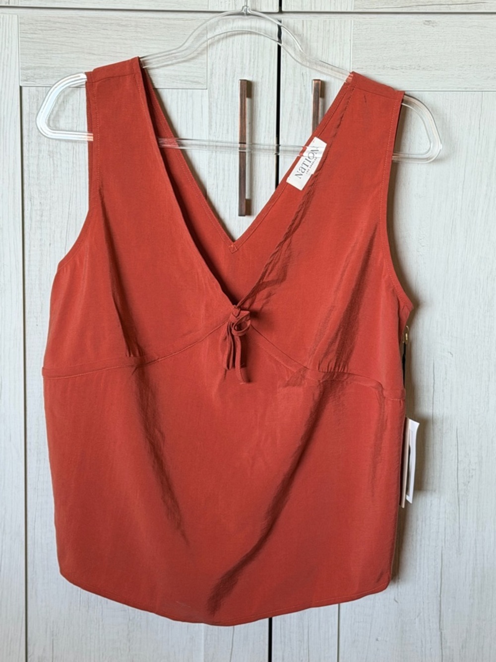 Nation LTD Bisby Silky Tie-Front V-Neck Tank